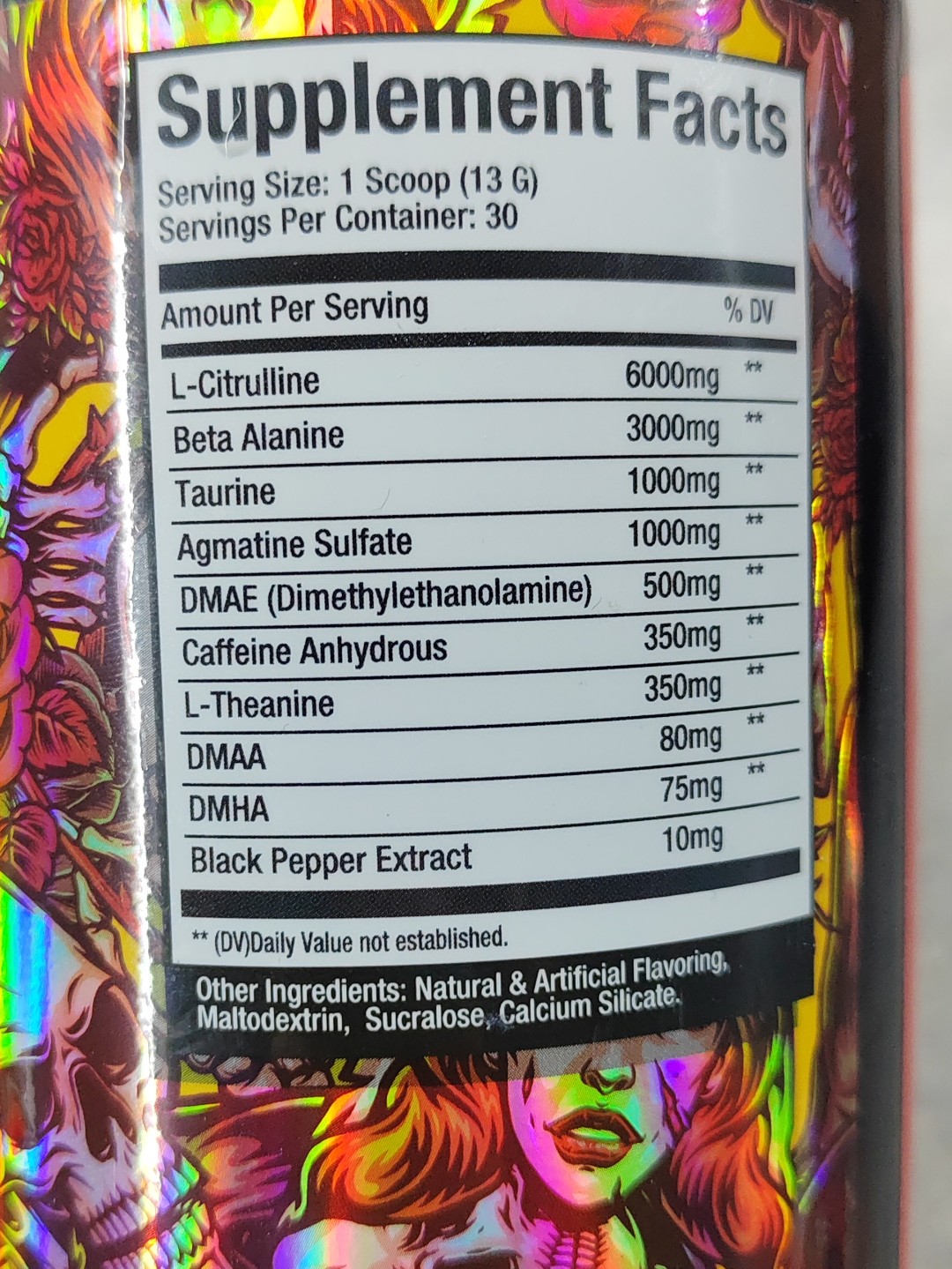 Dystopia Nutrition Dystopia Pre-Workout ingredient label 7